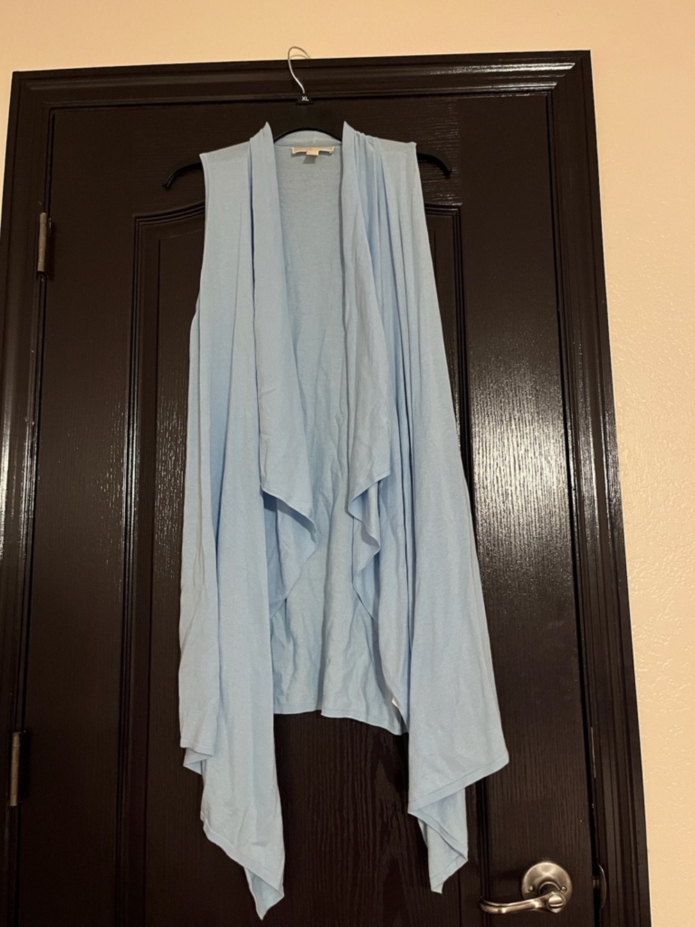 Michael Kors Light Blue Draped Sleeveless Cardigan